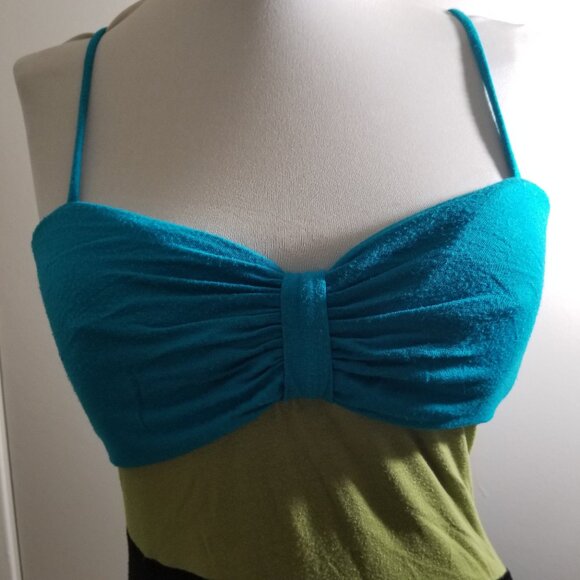 XOXO Maxi Long Dress in multi-colors (blue, green, black), size M - Picture 3 of 13